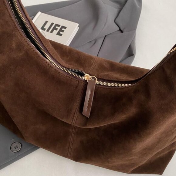 Suede Tote Bag Women Large Slouchy Shoulder Purse Travel Fashion - Picture 6 of 7